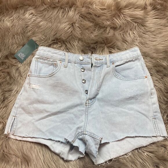 Women's High-Rise Cutoff Jean Shorts - Wild Fable™ light wash - Picture 2 of 12